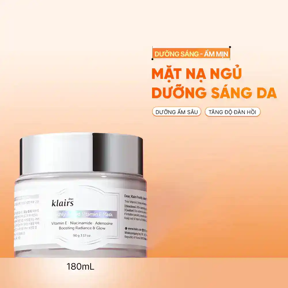 mặt nạ ngủ dưỡng da Klairs Freshly Juiced Vitamin E Mask mặt nạ ngủ dưỡng da Klairs Freshly Juiced Vitamin E Mask