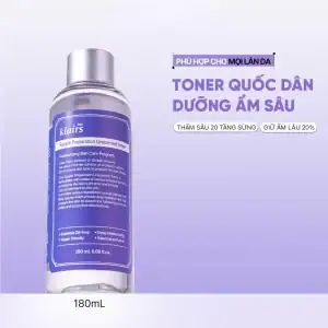 Nước hoa hồng Klairs Supple Preparation Unscented Toner 180ml